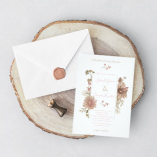 Blush Floral Christelijke bruiloft uitnodiging