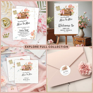 Vintage reizen Miss naar mevrouw reizen Vrijgezell Bedankkaart