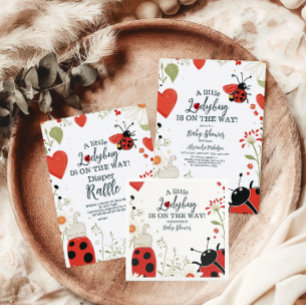 Little Ladybug Spring Baby shower Boeken voor Baby Informatiekaartje