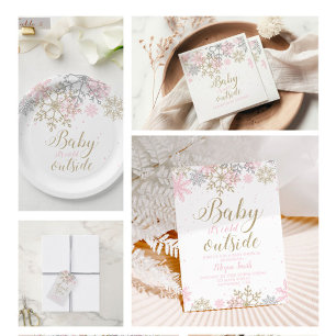 Baby Het is koud buiten sneeuwvlok baby shower Kaart