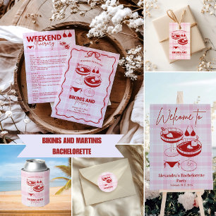 Bikini's en Martinis Bachelorette Waterfles Etiket