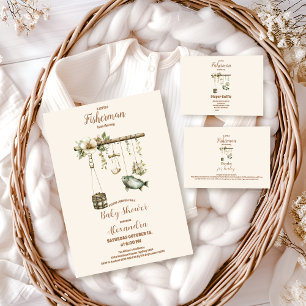 Outdoor Little Fisherman Gevist Baby shower Papieren Bordje