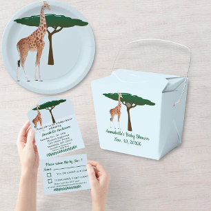 Giraffe Baby shower met RSVP All In One Uitnodiging