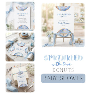 Met liefde besprenkeld donut baby shower poster