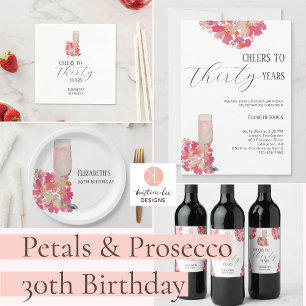 bloemblaadjes & Prosecco 30e verjaardag Bloemen Ro Kaart