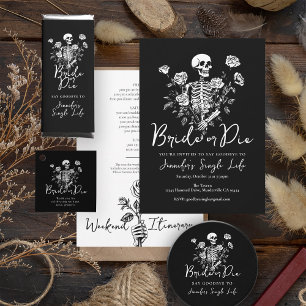 Skeleton Roses Bruid of Sterf Bachelorette Feest Tote Bag