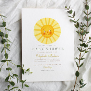 Cute Happy Sun Baby shower Invitation Kaart