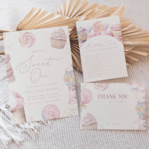 Meisjes 'Pink Sweet Snoep Ice Cream Bedankkaart