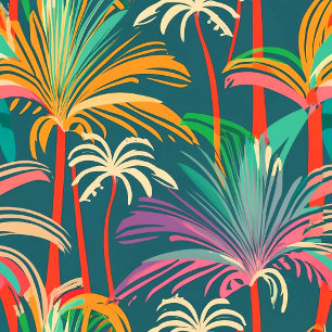 Verjaardag Strand feest Palmboom bladeren zonsonde Kaart