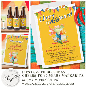 Aangepaste 60e verjaardag Margarita Tequila Feestj Likeurfles Etiket