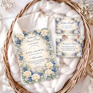 Bosbes Bloemenkrans Baby Shower Servet