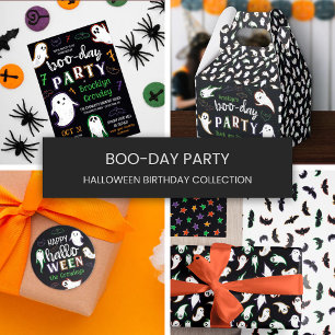 Monogrammed Swooping Ghosts & Bats Halloween Party Servet