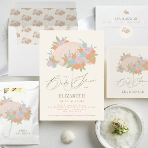 Bloemenparaplu neutraal unisex Baby shower Servet