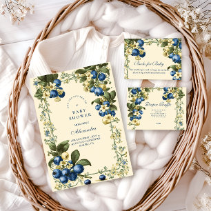Vintage babyborrel met blauwe bosbes botanische il servet
