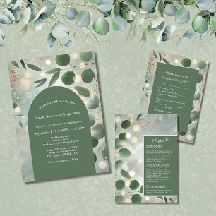 Romantische Sage Green Eucalyptus Wedding Kaart