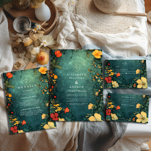 Antiek Bloemen Art Nouveau bruiloft Bedankkaart