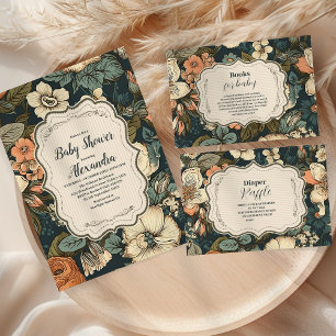  Waterverf Bloemen Baby shower Kaart