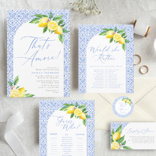 Dat is Amore Lemon Italian Blue Tegel Vrijgezellen Servet