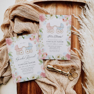 Het is Twins Boy and Girl Baby shower Invitation Kaart