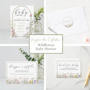 Spring Wildflower Baby shower Dank u kaart