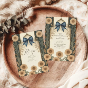 Victoriaanse Vintage Bloemrijke Art Nouveau Trouw  Save The Date