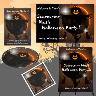 Kinder vogelverschrikker Mash Halloween Party Ronde Kartonnen Onderzetter