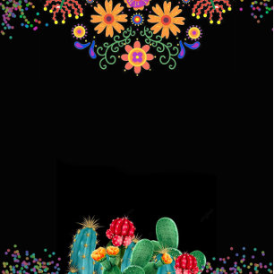 Modern Fiesta en Cactus Colorful Couples Shower I Kaart