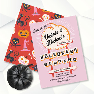Halloween Trouwpijl teken rsvp reactie kaarten