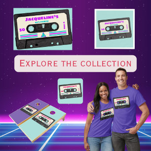 Retro 80th Mix Tape 21st verjaardag Kaart