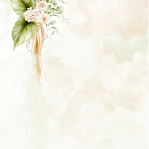 Elegant Olive Green Tropical Florals Wedding Kaart