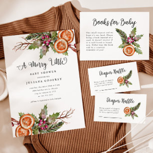 Winter Baby shower Diaper Raffle Ticket Informatiekaartje