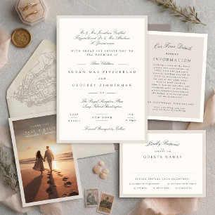 Elegante Minimalistische Kalligrafie Bruiloft RSVP Kaartje