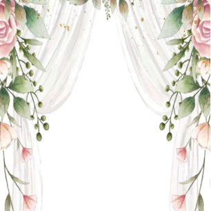 Chic White Canopy Pink Florals Wedding Kaart