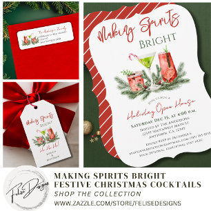 Mooie Kerst Cocktails Kerstmis Vierkante Sticker