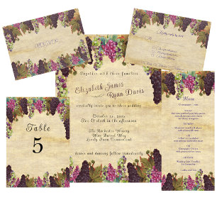 Prachtige  druiven Rustic Wedding Kaart