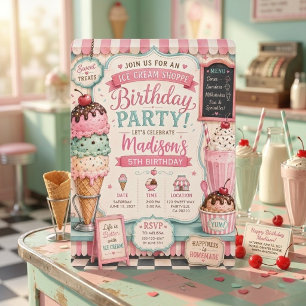 Pastel Ijsje Verjaardagsfeestje Sweet Shop  Servet