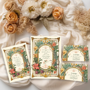 Foto  Floral Art Nouveau Vrijgezellenfeest Bedankkaart