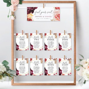 Boho Pampas Grass Wedding Itinerary Welkom Kaart