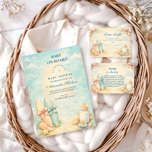 Little Surfer Baby Shower Luierspel Informatiekaartje