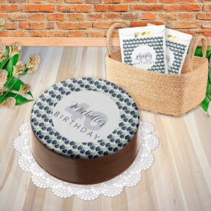 Paarse Blueberries Waterverf Handbeschilderd Cadeaupapier