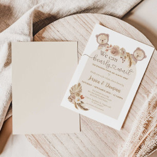 Gesmolten dieren Teddy Bear Barly Wait Baby shower Kaart