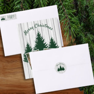 Rustic Woodland Kerstfoto Feestdagenkaart
