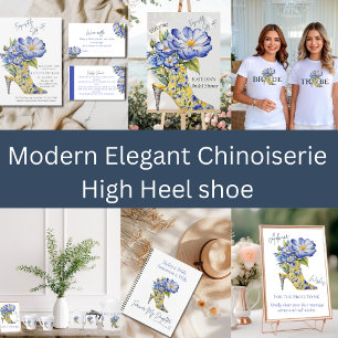 Moderne Floral Chinoiserie High-Heel bruidsmeisje T-shirt