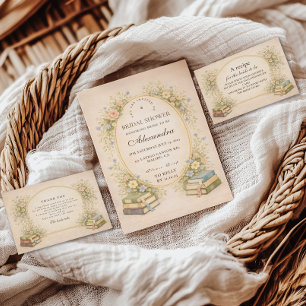 Bruiloftsfeest in Vintage Boekenstapel Tuin Servet