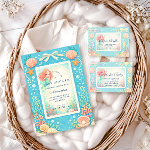 Zeemeermin Baby Shower Parelgetijde Kaart