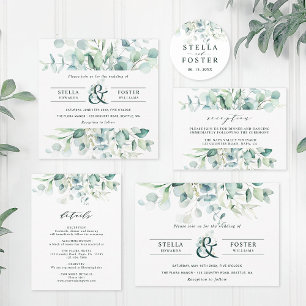 Elegant Green Foliage Wedding Ronde Sticker