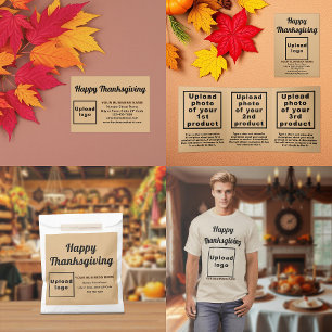 Bruin Bedrijfs Merk op Thanksgiving Folie Feestdagen Briefkaart