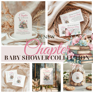 Nieuw Chapter Pink Girl Storybook Book Baby shower Kaart