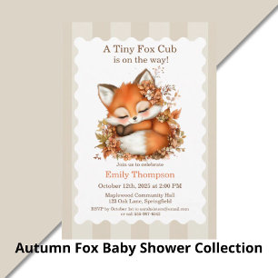 Knus Herfst Vos Baby Shower Knus Bosfeest Servet