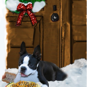 Boston Terrier-kerstcadeautjes Feestdagen Kaart